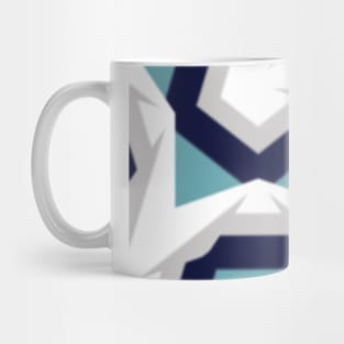 Blue White Grey Geometric Mug